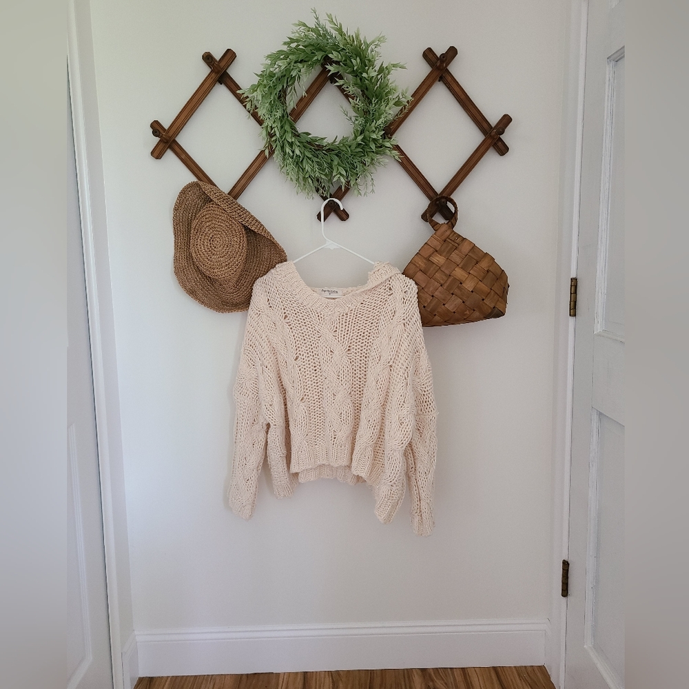 Impressions Cable Knit Hooded Sweater